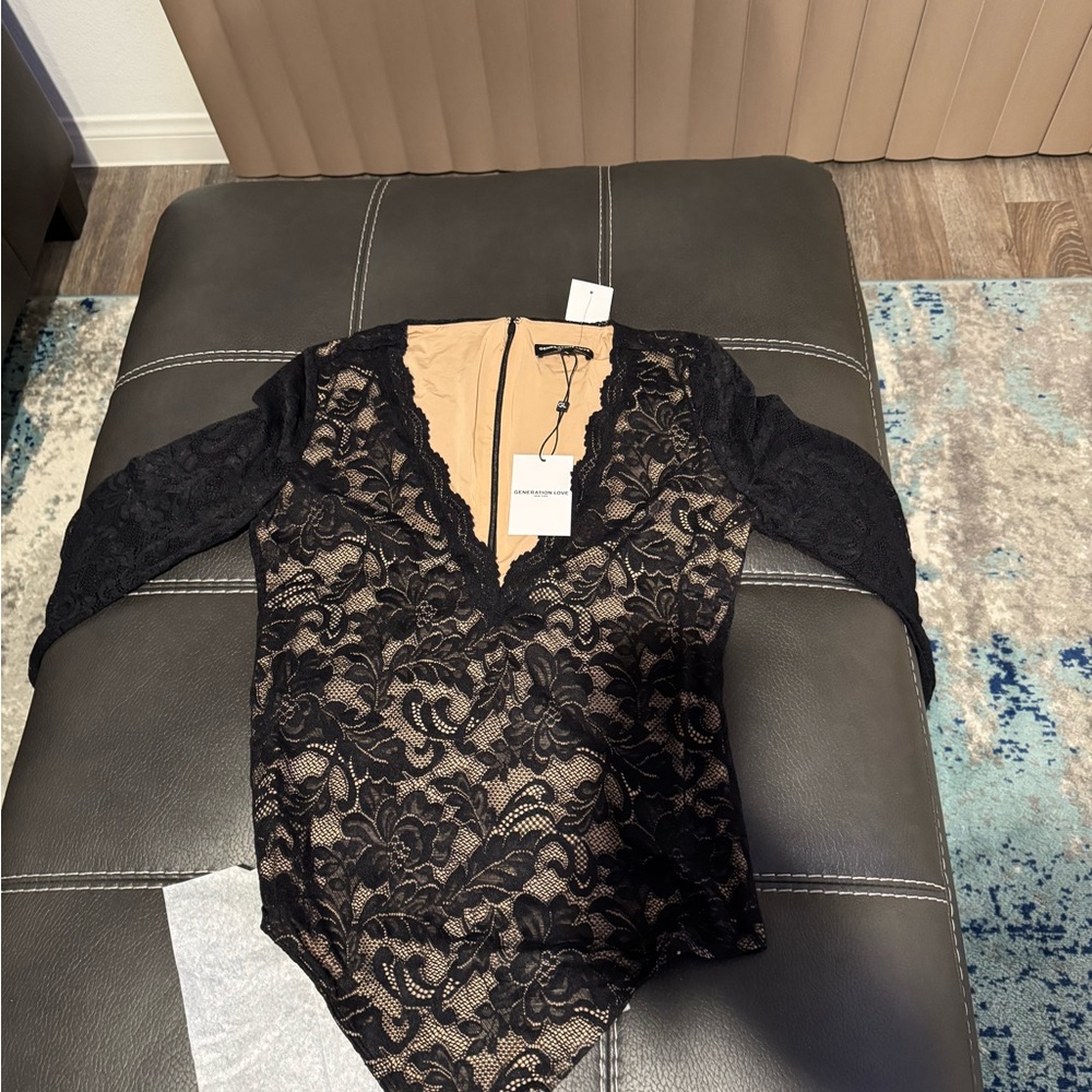 Black Lace Bodysuit Top